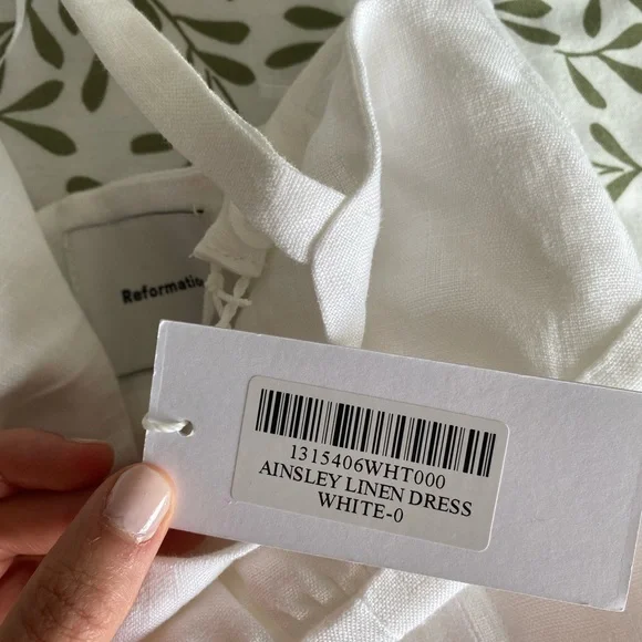 Reformation White Linen Dress with Lace-Up Detail - Picture 4 of 4